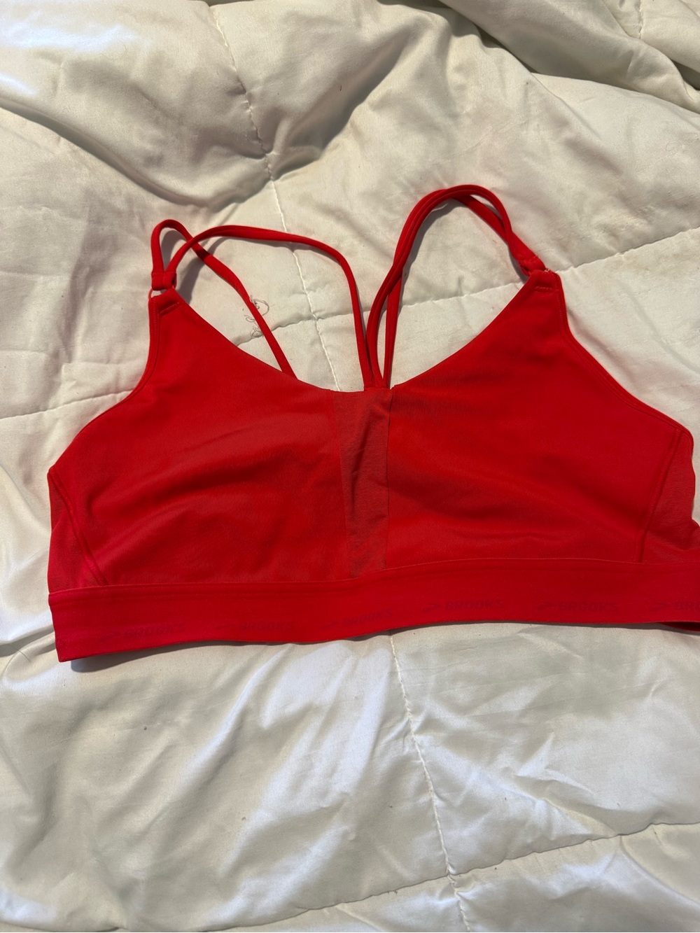 Brooks Red Strappy Sports Bra